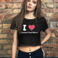 I Love Customed Short Style Top, Heart-Shaped T-shirt