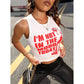 Women's Y2K Cool Sleeveless Round Neck Tank Top Slogan&Figure Print Short Vest Tank Tee Cool Street Fashion Women