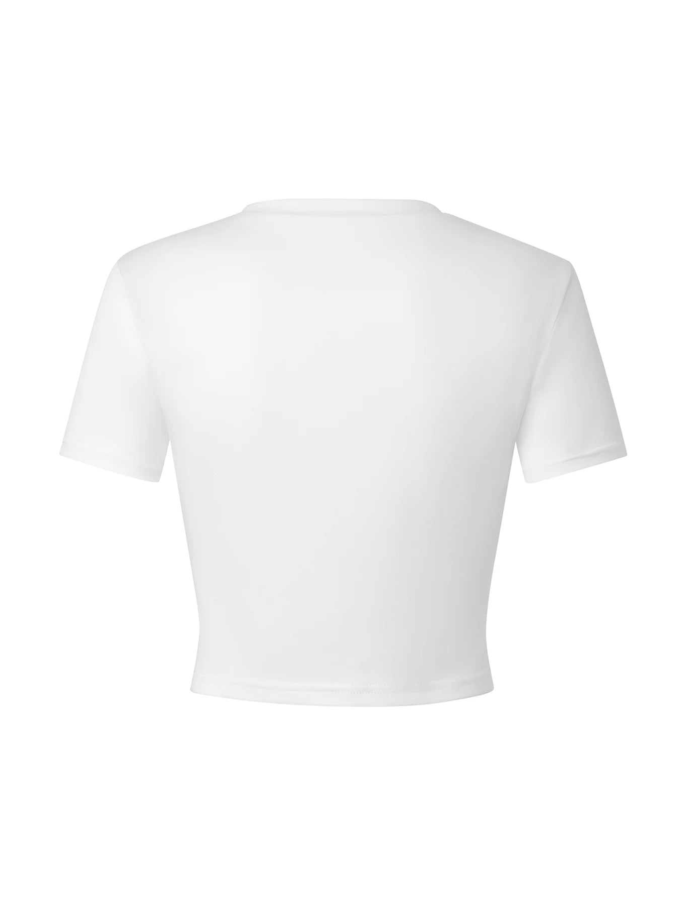 Summer Round Neck Pullover Short Sleeve Letter Print Crop Ladies Top T-Shirt