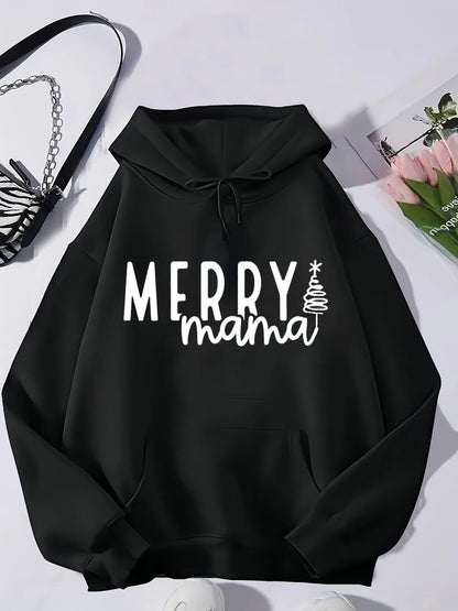 2023 Autumn And Winter Women's New Harajuku Style Trend Y2K Christmas Print Hooded Sports Long-Sleeved Pullover Hoodie