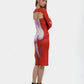  Women Sexy Thermal Body Print Long Sleeves Sling Party Club Bodycon Maxi Dress